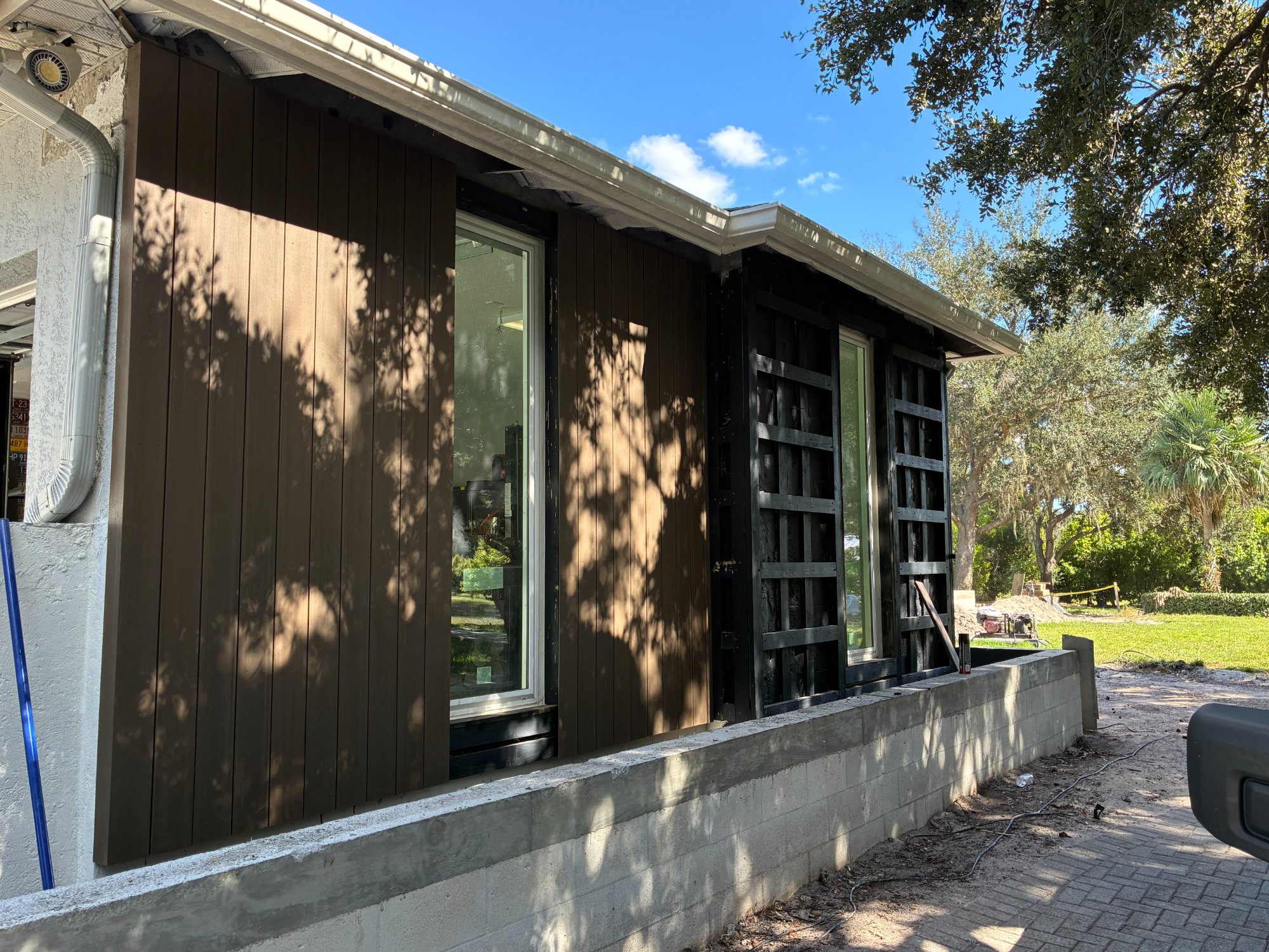 Exterior board and batten siding installation